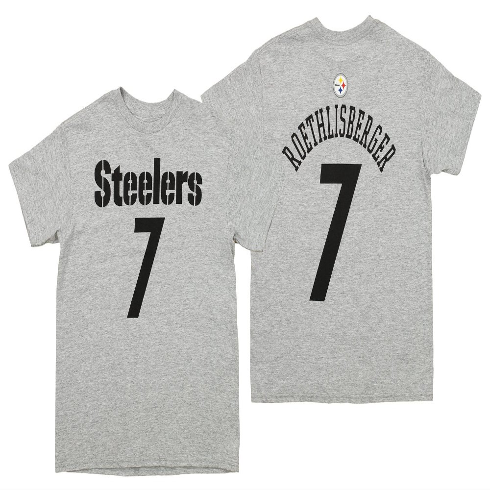 Outerstuff NFL Youth Boys (8-20) Mainliner Short Sleeve Tee, Pittsburgh Steelers Ben Roethlisberger, Medium (10-12)
