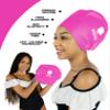 Happy Mane Silicone Swim Cap for Braids and Dreadlocks - Keeps Your Hair Dry While Swimming and Bathing with Long Hair, Extensions, Curly Hair - Large and Extra Large Shower Cap for Women (Pink, XL) view 3
