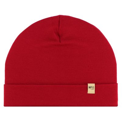 100% Merino Wool Cuff Beanie - Mens & Womens Warm Winter Hat - Watch Cap - Toque - Novelty Beanie - One Size Fits Most - True Red