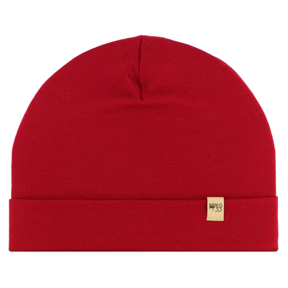 100% Merino Wool Cuff Beanie - Mens & Womens Warm Winter Hat - Watch Cap - Toque - Novelty Beanie - One Size Fits Most - True Red