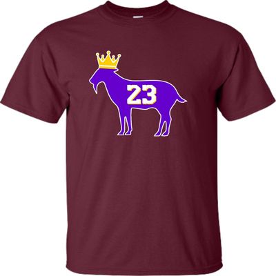 Go All Out YM 10-12 Maroon Youth Goat James G.O.A.T. King T-Shirt
