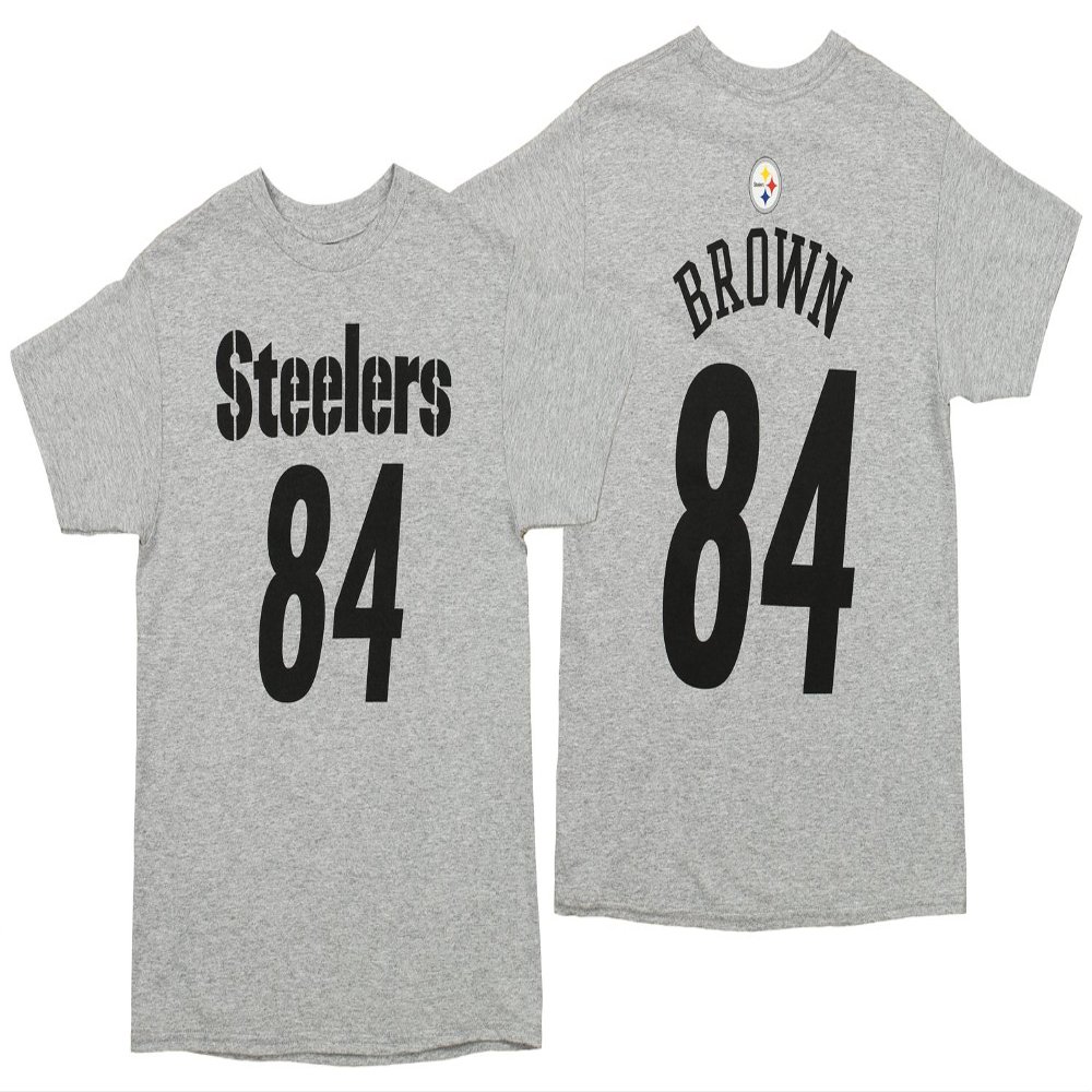 Outerstuff NFL Youth Boys (8-20) Mainliner Short Sleeve Tee, Pittsburgh Steelers Antonio Brown, Medium (10-12)