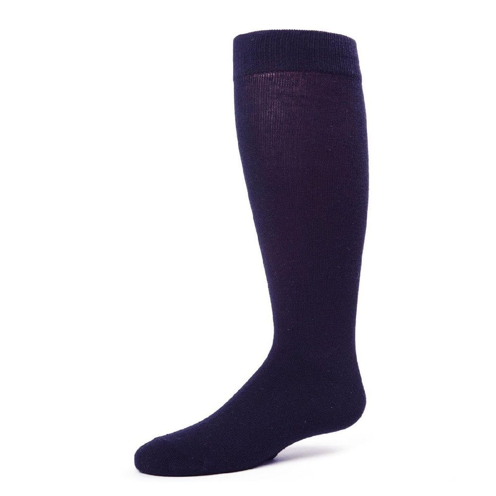 MeMoi Cotton Blend Knee High Girls Uniform Socks Navy 8-9