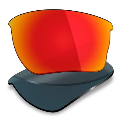 Mryok Polarized Replacement Lenses for Oakley Quarter Jacket OO9200 - Fire Red