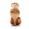 HIPPOSEUS Women's Beige Latin Dance Shoes Ankle Strap Ballroom Salsa Bachata Dancing Shoes Suede Outsole,5 B(M) US view 3
