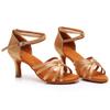 HIPPOSEUS Women's Beige Latin Dance Shoes Ankle Strap Ballroom Salsa Bachata Dancing Shoes Suede Outsole,5 B(M) US view 4