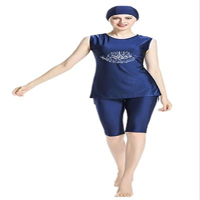 TianMai Women Muslim Swimwear Islamic Sleeveless Swimsuit Hijab Swimming Arab Beachwear Girls Burkini Bathing Suit (NO.2, Int'l XL)