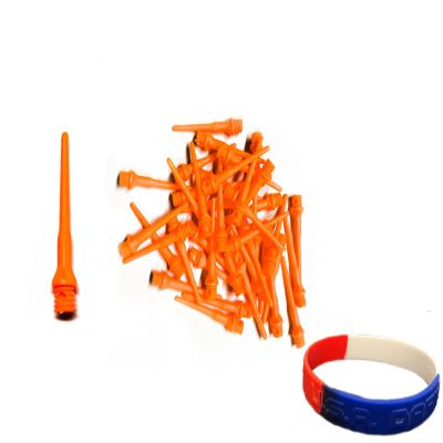 Neon Orange Long Tufflex Extra Strong 2BA 3/16" Thread Soft Tip Dart Points 100-1000 Packs Plus USA I Love Darts Bracelet (Neon Orange Long, 500 ct.)