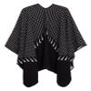EXCHIC Womens Retro Warm Shawls Poncho Cape Floral Printed Open Front Cardigans Sweater (2 Black) view 3