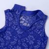 FEESHOW Girls Strappy/Lace Back Strap Camisole Leotard Gymnastics Tops Ballet Dance wear Costumes Turtleneck Blue 12-14 view 4