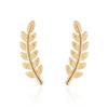 Stan-Deed Vintage Jewelry Exquisite Feather Earrings for Women Beautiful Tree Simple Leave Earrings Ear Clip (Gold) view 1