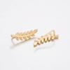 Stan-Deed Vintage Jewelry Exquisite Feather Earrings for Women Beautiful Tree Simple Leave Earrings Ear Clip (Gold) view 3