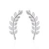 Stan-Deed Vintage Jewelry Exquisite Feather Earrings for Women Beautiful Tree Simple Leave Earrings Ear Clip (Gold) view 4