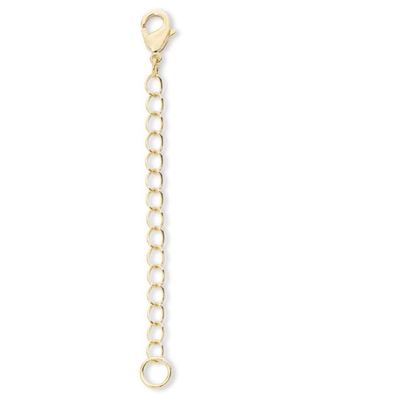 1pc Adabele Real Yellow Gold Plated Sterling Silver Chain Extender Clasp Removable Adjustable 6 inch Cable Chain Extension for Necklace Bracelet Anklet Jewelry Making SS304-6