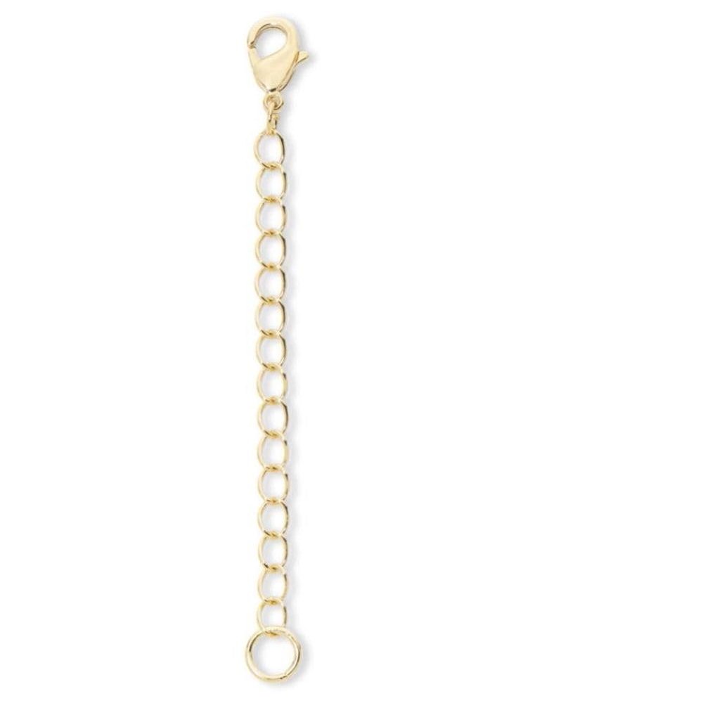 1pc Adabele Real Yellow Gold Plated Sterling Silver Chain Extender Clasp Removable Adjustable 6 inch Cable Chain Extension for Necklace Bracelet Anklet Jewelry Making SS304-6