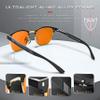 ATTCL Polarized Sunglasses for Men Driving: Lightweight Al-Mg Metal Frame Square Semi Rimless UV Protection for Travel Hiking 8188 red view 4