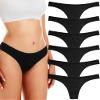 ANZERMIX Women's Breathable Cotton Thong Panties Pack of 6 (Black-6PK, Medium) view 1
