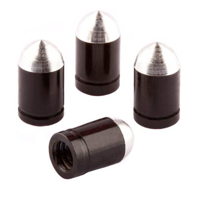 Bike Bits Presta Valve Caps - Use On Presta/French Valves (4 Pack) (Black, Bullet Shape)