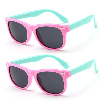 JUSLINK Toddler Sunglasses, 100% UV Proof Flexible Baby Sunglasses for Kids Age 2-10