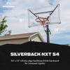 Silverback Height Adjustable In-Ground Basketball Hoop with Tempered Glass Backboard, Pro-Style Breakaway Rim, Pole and Backboard Pad view 2