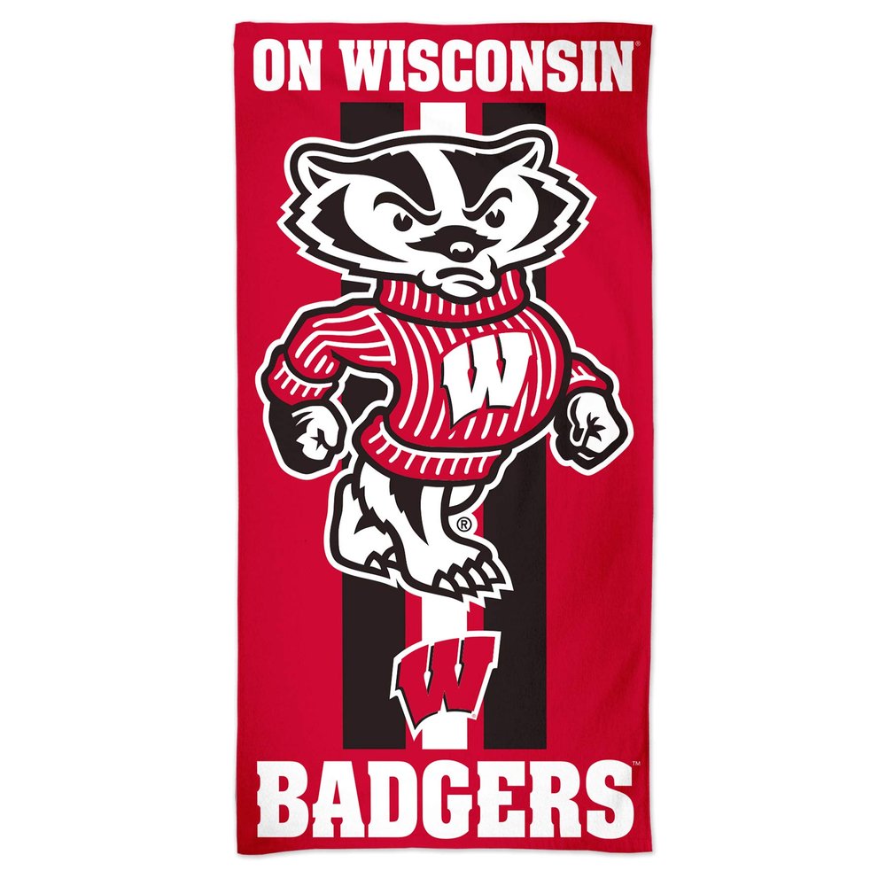 NCAA Wisconsin Badgers NCAA Wisconsin Badgers Fiber Beach Towel 9lb 30" x 60", Multi Color, na