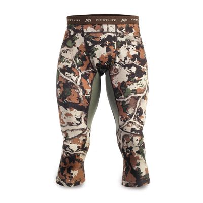 First Lite Men's Wick Boot Top - Ultralight Merino Wool Baselayer Camo Pant Bottoms - First Lite Fusion - X-Large