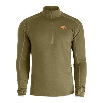 First Lite Men's Kiln Quarter-Zip - Merino Wool Midweight Hunting Base Layer - Conifer - Small