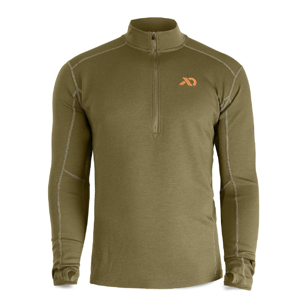 First Lite Men's Kiln Quarter-Zip - Merino Wool Midweight Hunting Base Layer - Conifer - Small