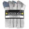HOT FEET 4 Pack Work Socks for Men & Women - Breathable Boot Hiking Socks, Moisture Wicking Thick Wool Socks, Sizes 6-12.5, Man, Gray & Blue view 1