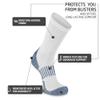 HOT FEET 4 Pack Work Socks for Men & Women - Breathable Boot Hiking Socks, Moisture Wicking Thick Wool Socks, Sizes 6-12.5, Man, Gray & Blue view 4