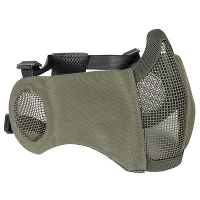 AOUTACC Airsoft Mask, Half Face Mesh Masks with Ear Protection for CS/Hunting/Paintball/Shooting (Mesh Ear, Gray)
