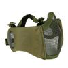 AOUTACC Airsoft Mesh Mask, Half Face Mesh Masks with Ear Protection for CS/Hunting/Paintball/Shooting (Mesh Ear, OD)