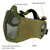 AOUTACC Airsoft Mesh Mask, Half Face Mesh Masks with Ear Protection for CS/Hunting/Paintball/Shooting (Mesh Ear, OD) view 2