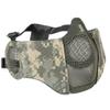 AOUTACC Airsoft Mesh Mask, Half Face Mesh Masks with Ear Protection for CS/Hunting/Paintball/Shooting (Mesh Ear, ACU)
