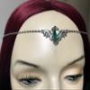 Moon Maiden Jewelry Simple Flourish Headpiece w/Light Peridot Green Stone view 3
