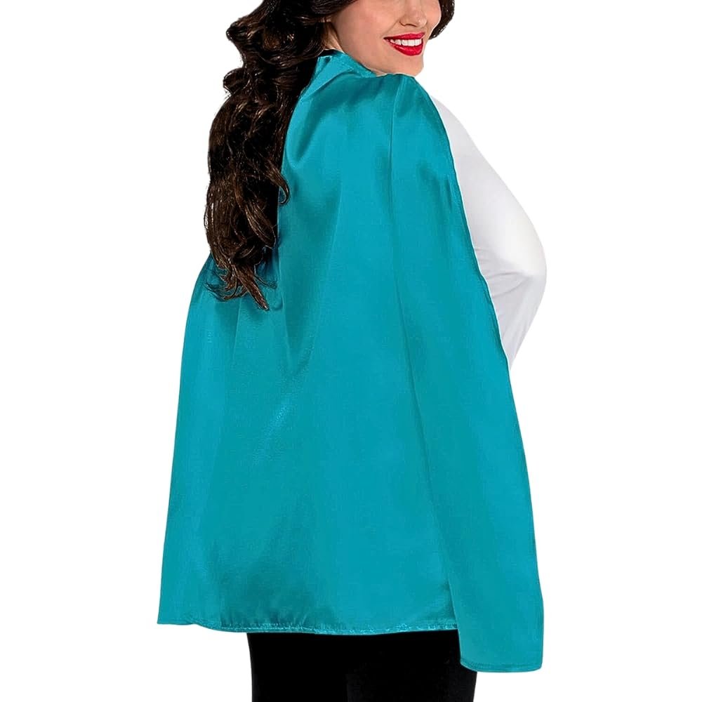 Super Hero Cape Costume - One Size, Turquoise, 1 Pc