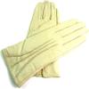 The Leather Emporium Women's Gloves Fur Lined Stripe Detail Slim Fit (Small, Cream) view 2