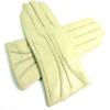 The Leather Emporium Women's Gloves Fur Lined Stripe Detail Slim Fit (Small, Cream) view 3