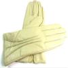 The Leather Emporium Women's Gloves Fur Lined Stripe Detail Slim Fit (Small, Cream) view 4