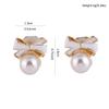 GRACE JUN Gold Plated bow-knot shape Pearl Clip on Earrings No Pierced for Women Ear Clip (White) view 3