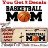 2 Basketball MOM 8" Decals Basket Ball Love of Sports Team Moms Hoops Court Vehicle Car SUV Vinyl Stickers (2 Decal Set - Basketball Mom (4''x 8'')) view 2