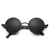 kachawoo Retro Round Sunglasses for Men Gift Women Metal Frame Sun Glasses Steampunk (full black) view 2
