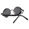 kachawoo Retro Round Sunglasses for Men Gift Women Metal Frame Sun Glasses Steampunk (full black) view 3