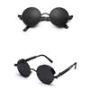 kachawoo Retro Round Sunglasses for Men Gift Women Metal Frame Sun Glasses Steampunk (full black) view 4