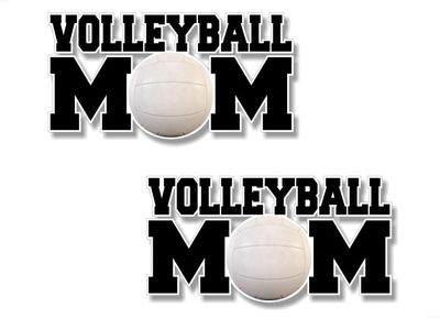 2 Volleyball MOM Decals Sport Mother Team Coach Volley Netball Sports SUV Car or Truck Vinyl Stickers (2 Volleyball MOM(4''x8''))