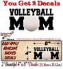 2 Volleyball MOM Decals Sport Mother Team Coach Volley Netball Sports SUV Car or Truck Vinyl Stickers (2 Volleyball MOM(4''x8'')) view 2