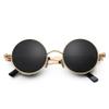 kachawoo Retro Round Sunglasses for Men Gift Women Metal Frame Sun Glasses Steampunk (gold with black) view 2