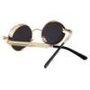 kachawoo Retro Round Sunglasses for Men Gift Women Metal Frame Sun Glasses Steampunk (gold with black) view 3