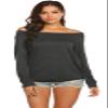 Halife Off Shoulder Tops for Women Long Sleeve Baggy Loose Fit (M, Dark Gray) view 3