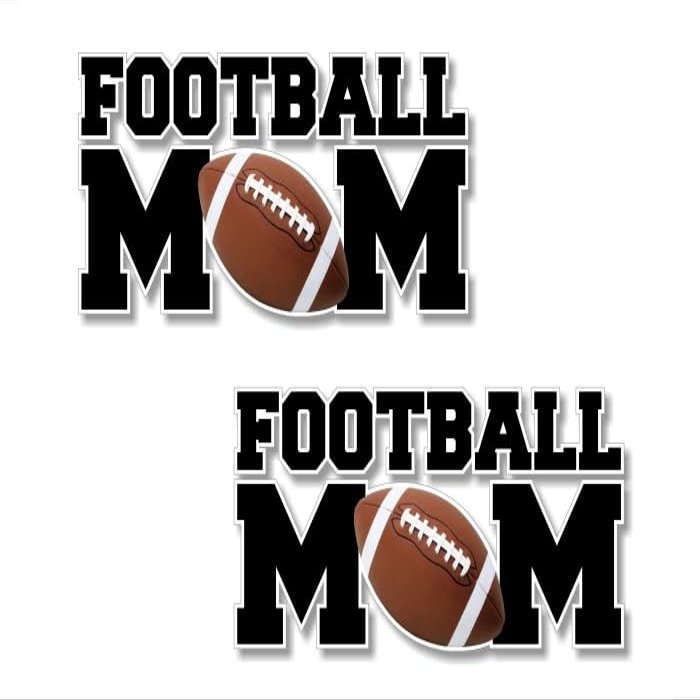2 Football MOM Decals Team Sports Field Moms Mother Vehicle Car SUV Vinyl Stickers (2 Football MOM(4''x 8''))